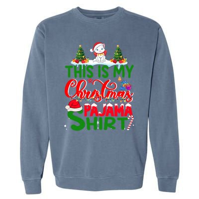 This Is My Christmas Pajama Gift Cat Santa Hat Christmas Cool Gift Garment-Dyed Sweatshirt