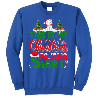 This Is My Christmas Pajama Gift Cat Santa Hat Christmas Cool Gift Sweatshirt