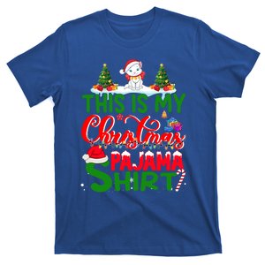 This Is My Christmas Pajama Gift Cat Santa Hat Christmas Cool Gift T-Shirt