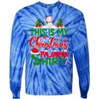 This Is My Christmas Pajama Gift Cat Santa Hat Christmas Cool Gift Tie-Dye Long Sleeve Shirt