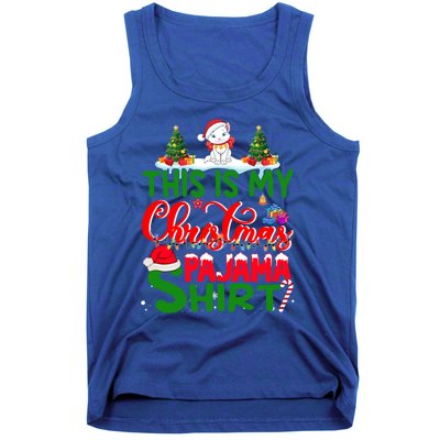 This Is My Christmas Pajama Gift Cat Santa Hat Christmas Cool Gift Tank Top