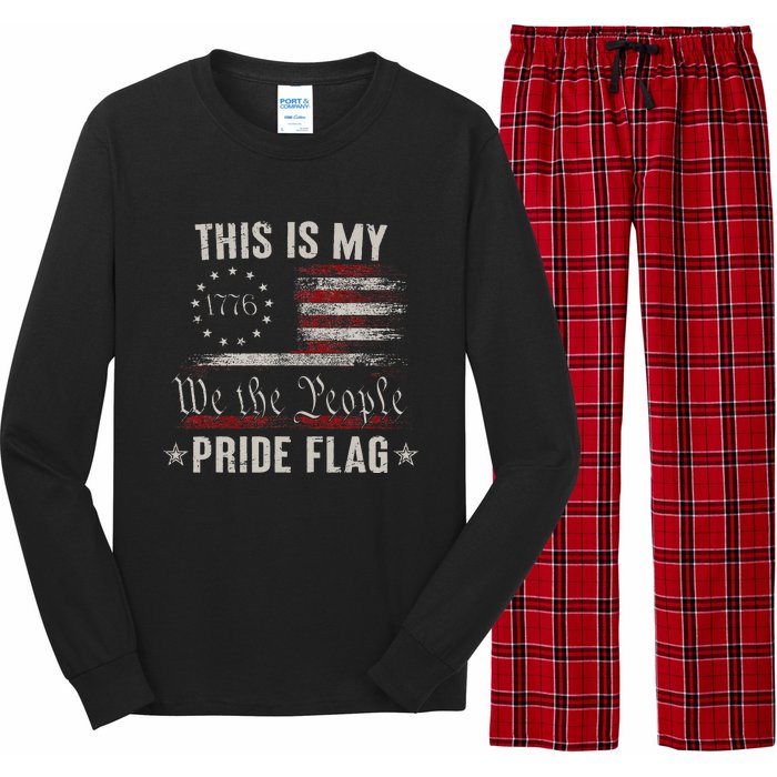 This Is My Pride Flag 1776 American 4th of July Patriotic Long Sleeve Pajama Set