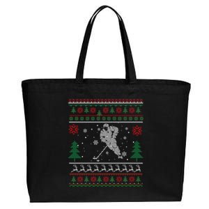 This Is My Christmas Pajama Hockey Gift Ugly Gift Cotton Canvas Jumbo Tote