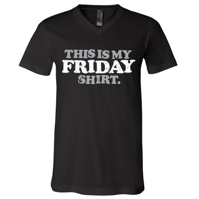 This Is My Friday Funny Vintage Retro Distressed V-Neck T-Shirt