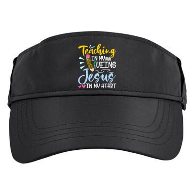 Teaching In My Veins Jesus In My Heart Christian Teacher Adult Drive Performance Visor