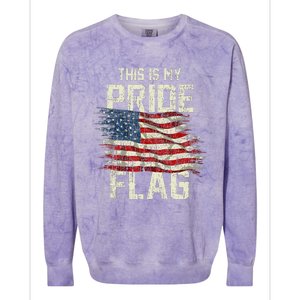 This Is My Pride Flag USA American 4th Of July Patriotic Tank Top Colorblast Crewneck Sweatshirt