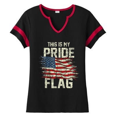 This Is My Pride Flag USA American 4th Of July Patriotic Tank Top Ladies Halftime Notch Neck Tee