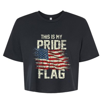 This Is My Pride Flag USA American 4th Of July Patriotic Tank Top Bella+Canvas Jersey Crop Tee