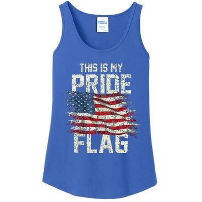 This Is My Pride Flag USA American 4th Of July Patriotic Tank Top Ladies Essential Tank