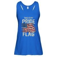 This Is My Pride Flag USA American 4th Of July Patriotic Tank Top Ladies Essential Flowy Tank