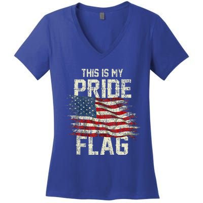 This Is My Pride Flag USA American 4th Of July Patriotic Tank Top Women's V-Neck T-Shirt