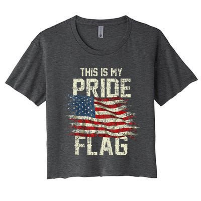 This Is My Pride Flag USA American 4th Of July Patriotic Tank Top Women's Crop Top Tee