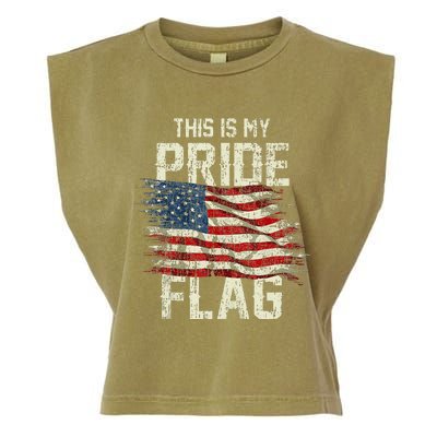 This Is My Pride Flag USA American 4th Of July Patriotic Tank Top Garment-Dyed Women's Muscle Tee