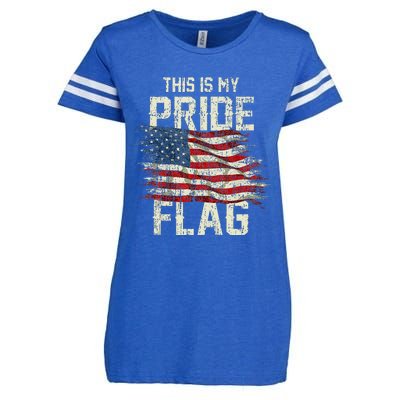 This Is My Pride Flag USA American 4th Of July Patriotic Tank Top Enza Ladies Jersey Football T-Shirt