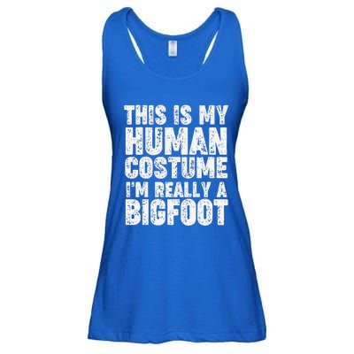 This Is My Human Costume Im Really A Bigfoot Halloween Ladies Essential Flowy Tank