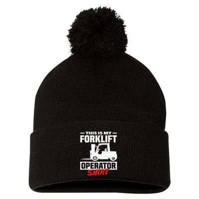 This Is My Forklift Operator Forklift Pom Pom 12in Knit Beanie