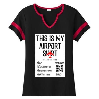 This Is My Airpor Family Travel Gift Ladies Halftime Notch Neck Tee