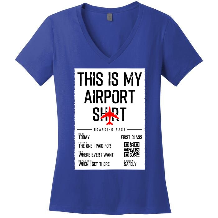 This Is My Airpor Family Travel Gift Women's V-Neck T-Shirt