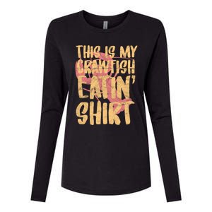 This Is My Crawfish Eatin Gift Boil Season Gift Womens Cotton Relaxed Long Sleeve T-Shirt