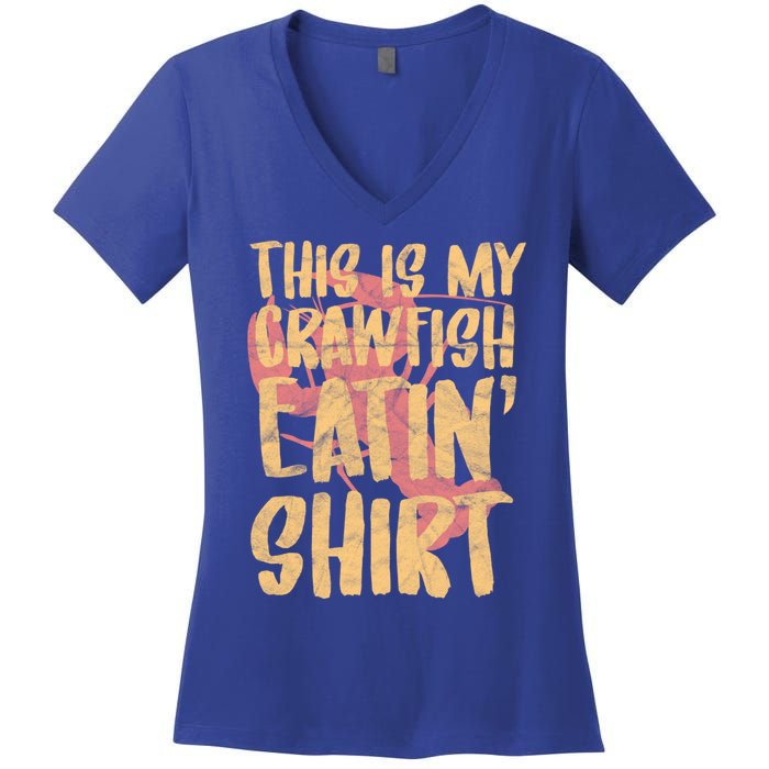 This Is My Crawfish Eatin Gift Boil Season Gift Women's V-Neck T-Shirt