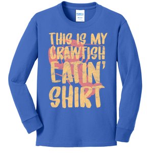 This Is My Crawfish Eatin Gift Boil Season Gift Kids Long Sleeve Shirt