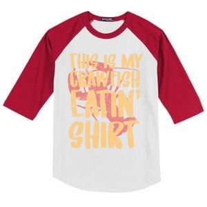 This Is My Crawfish Eatin Gift Boil Season Gift Kids Colorblock Raglan Jersey