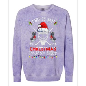 This Is My Christmas Pajama Funny Ice hockey Christmas Colorblast Crewneck Sweatshirt