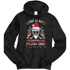 This Is My Christmas Pajama Funny Ice hockey Christmas Tie Dye Hoodie