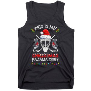 This Is My Christmas Pajama Funny Ice hockey Christmas Tank Top