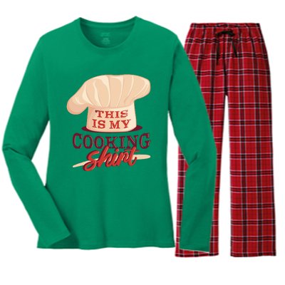 This Is My Cooking Shirt Chef Women's Long Sleeve Flannel Pajama Set 