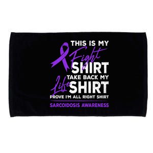 This Is My Fighgreat Gift Sarcoidosis Awareness Purple Ribbon Gift Microfiber Hand Towel