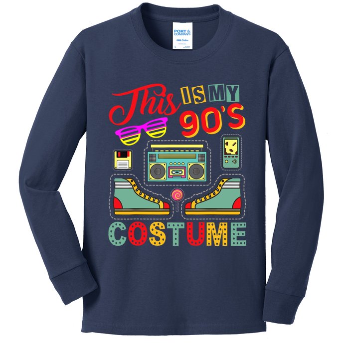 This Is My 90s Costume 1990s Retro Vintage 90s Party Kids Long Sleeve Shirt