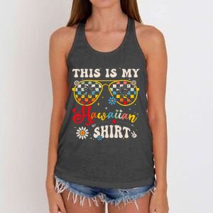 This Is My Hawaiian Tropical Luau Costume Party Hawaii Women's Knotted Racerback Tank