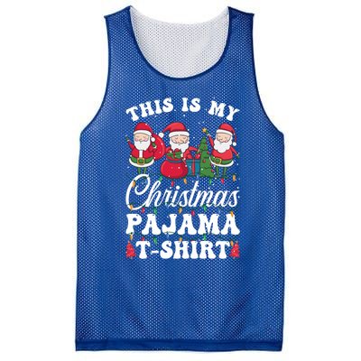 This Is My Santa Lovers Christmas Pajama Gift Mesh Reversible Basketball Jersey Tank