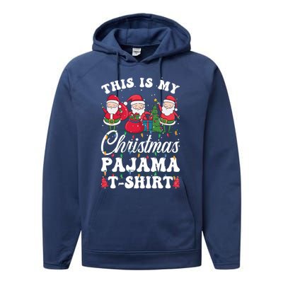 This Is My Santa Lovers Christmas Pajama Gift Performance Fleece Hoodie