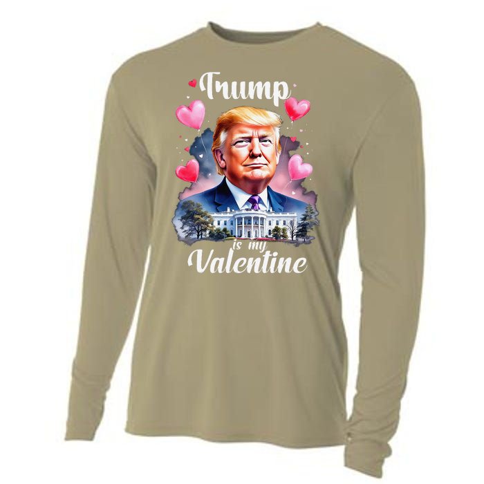 Trump Is My Valentine Funny Patriotic ValentineS Day 2025 Cooling Performance Long Sleeve Crew