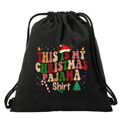 This Is My Christmas Pajama Drawstring Bag