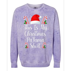 This Is My Christmas Pajama Funny Family Matching Xmas  Colorblast Crewneck Sweatshirt