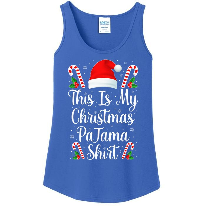 This Is My Christmas Pajama Funny Family Matching Xmas  Ladies Essential Tank