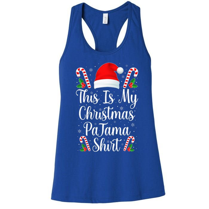 This Is My Christmas Pajama Funny Family Matching Xmas  Women's Racerback Tank