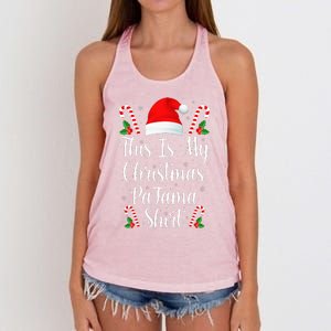 This Is My Christmas Pajama Funny Family Matching Xmas  Women's Knotted Racerback Tank