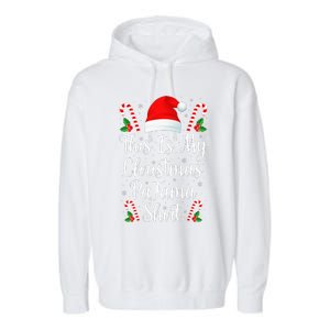 This Is My Christmas Pajama Funny Family Matching Xmas  Garment-Dyed Fleece Hoodie