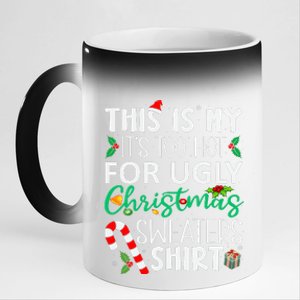 this is my it's too hot for ugly christmas sweaters Funny  11oz Black Color Changing Mug