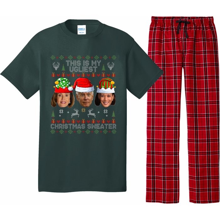 This Is My Ugliest Christmas Sweater Funny Joe Biden Kamala Pajama Set