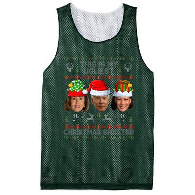 This Is My Ugliest Christmas Sweater Funny Joe Biden Kamala Mesh Reversible Basketball Jersey Tank