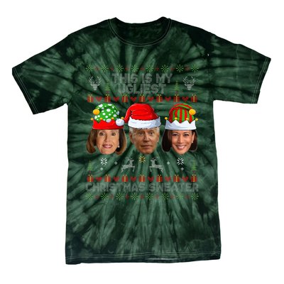 This Is My Ugliest Christmas Sweater Funny Joe Biden Kamala Tie-Dye T-Shirt