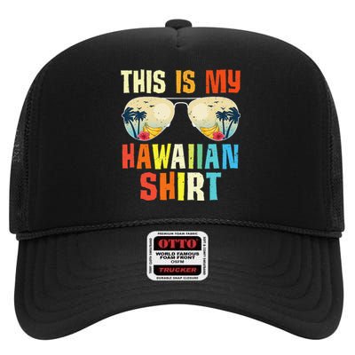 This Is My Hawaiian Tropical Summer Party Hawaii High Crown Mesh Back Trucker Hat