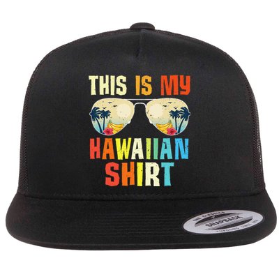 This Is My Hawaiian Tropical Summer Party Hawaii Flat Bill Trucker Hat