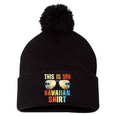 This Is My Hawaiian Tropical Summer Party Hawaii Pom Pom 12in Knit Beanie