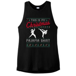 This Is My Christmas Pajama Taekwondo Ugly Funny Ladies PosiCharge Tri-Blend Wicking Tank